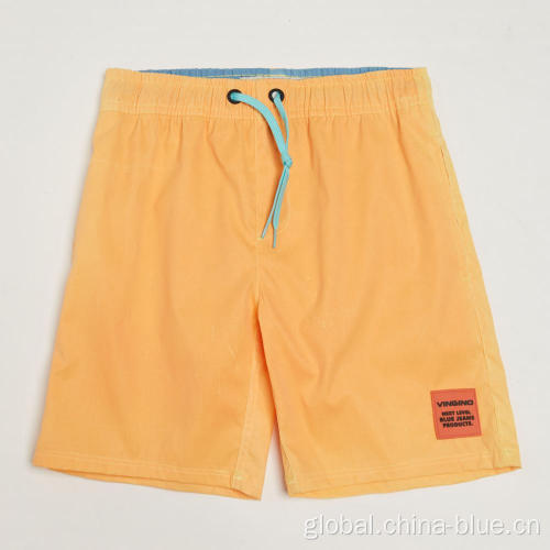 Back Pocket Beach Shorts Boy's pure color print beach shorts Supplier